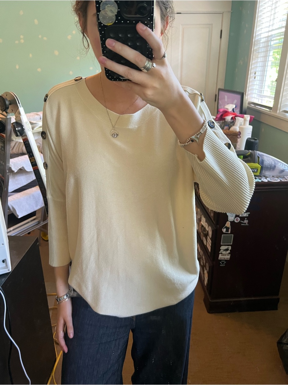 White 3/4 long sleeve